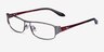 Pro Gunmetal Black Red MetalEyeglass Frames from EyeBuyDirect, Angle View