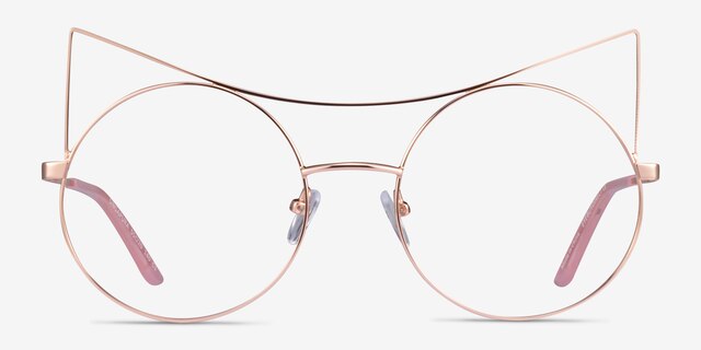 Singapura Rose Gold MetalEyeglass Frames from EyeBuyDirect, Front View