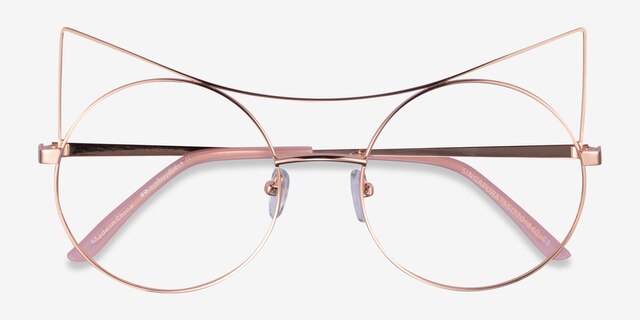 Singapura Rose Gold MetalEyeglass Frames from EyeBuyDirect, Closed View