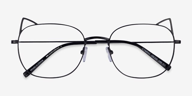 Cymric Black MetalEyeglass Frames from EyeBuyDirect, Closed View
