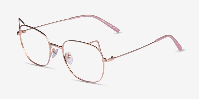 Cymric Rose Gold MetalEyeglass Frames from EyeBuyDirect, Angle View
