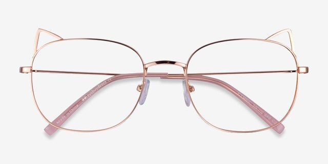 Cymric Rose Gold MetalEyeglass Frames from EyeBuyDirect, Closed View