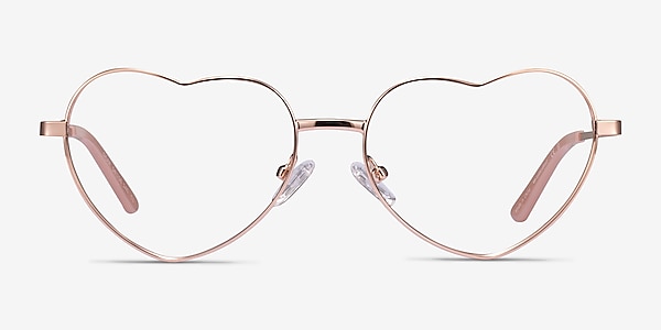 Dear Shiny Rose Gold Metal Eyeglass Frames