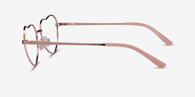 Dear Shiny Rose Gold MetalEyeglass Frames from EyeBuyDirect, Side View