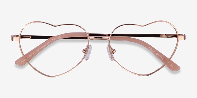 Dear Shiny Rose Gold MetalEyeglass Frames from EyeBuyDirect, Closed View