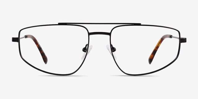 Cumulo Matt Black MetalEyeglass Frames from EyeBuyDirect, Front View