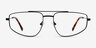 Cumulo Matt Black MetalEyeglass Frames from EyeBuyDirect, Front View