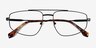Cumulo Matt Black MetalEyeglass Frames from EyeBuyDirect, Closed View