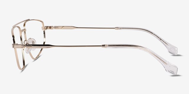Cumulo Shiny Gold MetalEyeglass Frames from EyeBuyDirect, Side View