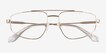 Cumulo Shiny Gold MetalEyeglass Frames from EyeBuyDirect, Closed View