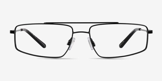 Altitude Shiny Black MetalEyeglass Frames from EyeBuyDirect, Front View