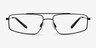 Altitude Shiny Black MetalEyeglass Frames from EyeBuyDirect, Front View