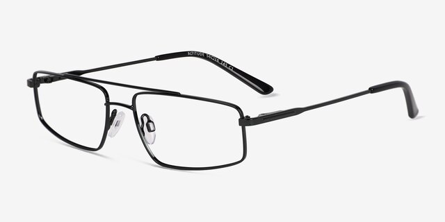 Altitude Shiny Black MetalEyeglass Frames from EyeBuyDirect, Angle View
