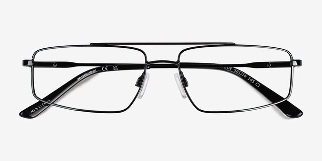 Altitude Shiny Black MetalEyeglass Frames from EyeBuyDirect, Closed View