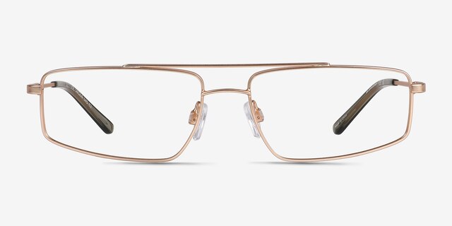 Altitude Satin Gold MetalEyeglass Frames from EyeBuyDirect, Front View