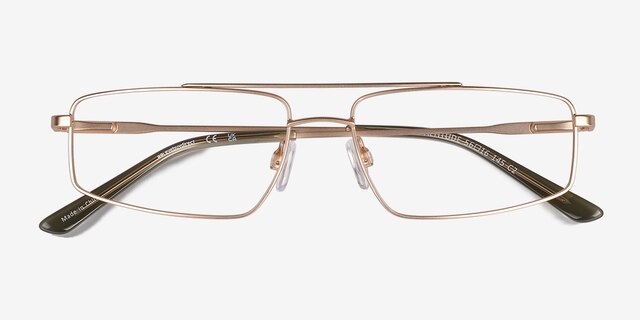 Altitude Satin Gold MetalEyeglass Frames from EyeBuyDirect, Closed View