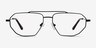 Foxtrot Shiny Black Tortoise MetalEyeglass Frames from EyeBuyDirect, Front View