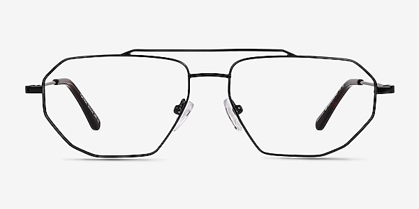 Foxtrot Shiny Black Tortoise Metal Eyeglass Frames