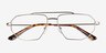 Foxtrot Shiny Gold Spotty Tortoise MetalEyeglass Frames from EyeBuyDirect, Closed View