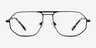 Quebec Matte Black MetalEyeglass Frames from EyeBuyDirect, Front View
