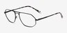 Quebec Matte Black MetalEyeglass Frames from EyeBuyDirect, Angle View