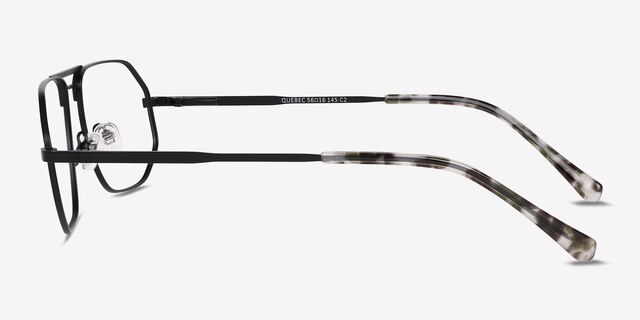 Quebec Matte Black MetalEyeglass Frames from EyeBuyDirect, Side View