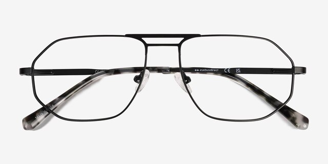 Quebec Matte Black MetalEyeglass Frames from EyeBuyDirect, Closed View