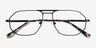 Quebec Matte Black MetalEyeglass Frames from EyeBuyDirect, Closed View