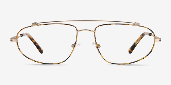 Uniform Satin Gold Métal Montures de lunettes de vue