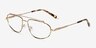 Uniform Satin Gold MétalMontures de lunettes de vue d'EyeBuyDirect, Vue d'Angle