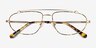 Uniform Satin Gold MétalMontures de lunettes de vue d'EyeBuyDirect, Vue Rapprochée