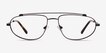 Uniform Matte Black MetalEyeglass Frames from EyeBuyDirect, Front View