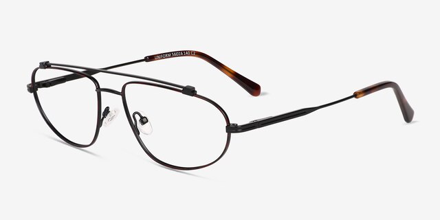 Uniform Matte Black MetalEyeglass Frames from EyeBuyDirect, Angle View