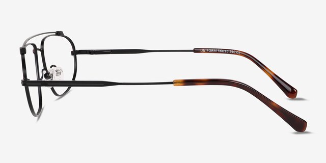 Uniform Matte Black MetalEyeglass Frames from EyeBuyDirect, Side View