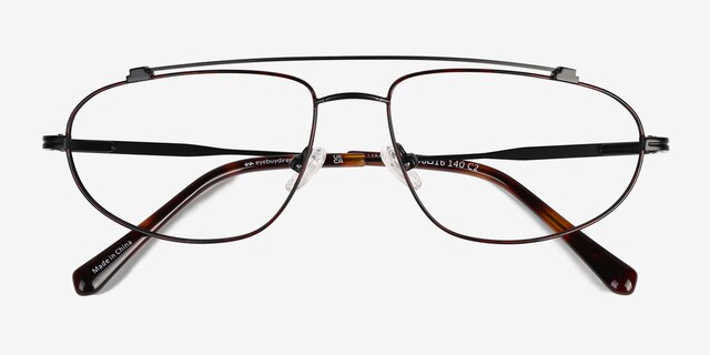 Uniform Matte Black MetalEyeglass Frames from EyeBuyDirect, Closed View