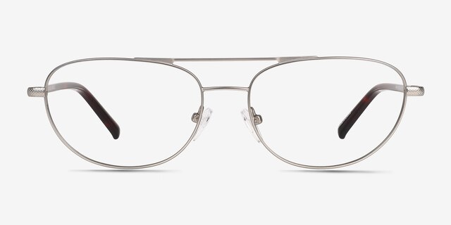 Vic Matt Silver Tortoise MetalEyeglass Frames from EyeBuyDirect, Front View