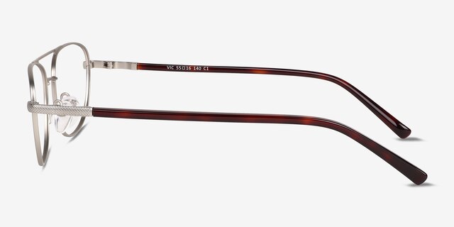 Vic Matt Silver Tortoise MetalEyeglass Frames from EyeBuyDirect, Side View