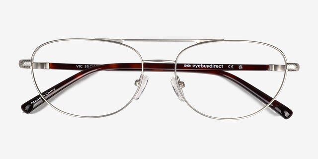 Vic Matt Silver Tortoise MetalEyeglass Frames from EyeBuyDirect, Closed View