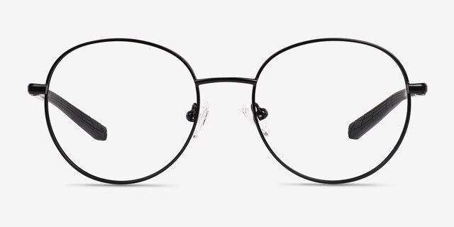 Motivate Matt Black MetalEyeglass Frames from EyeBuyDirect, Front View