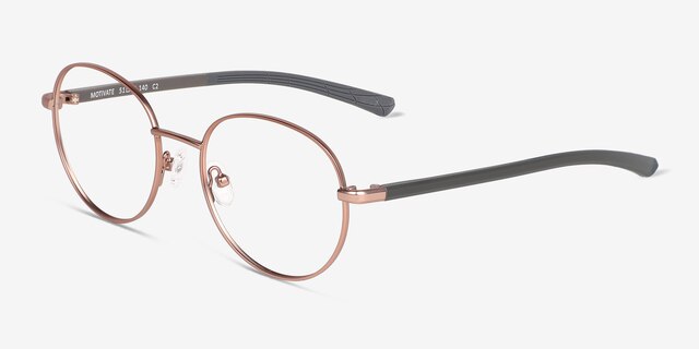 Motivate Rose Gold MetalEyeglass Frames from EyeBuyDirect, Angle View