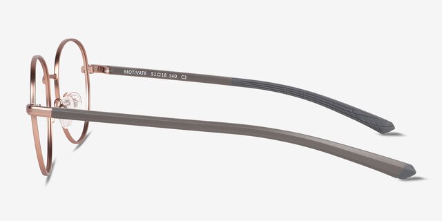 Motivate Rose Gold MetalEyeglass Frames from EyeBuyDirect, Side View