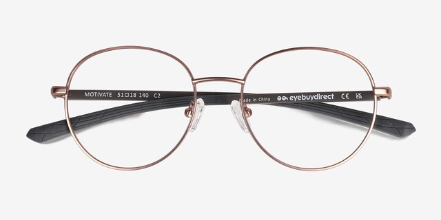 Motivate Rose Gold MetalEyeglass Frames from EyeBuyDirect, Closed View