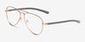 Zest Matt Gold MetalEyeglass Frames from EyeBuyDirect, Angle View