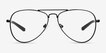 Zest Shiny Black MetalEyeglass Frames from EyeBuyDirect, Front View