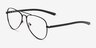 Zest Shiny Black MetalEyeglass Frames from EyeBuyDirect, Angle View