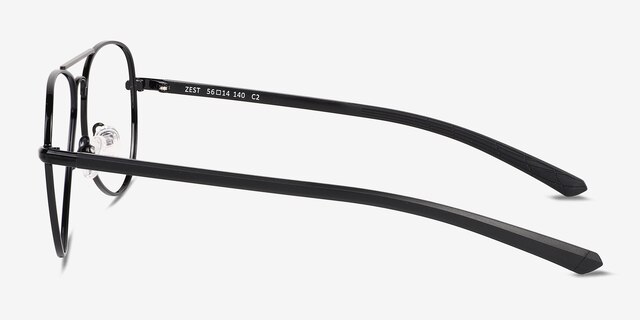Zest Shiny Black MetalEyeglass Frames from EyeBuyDirect, Side View
