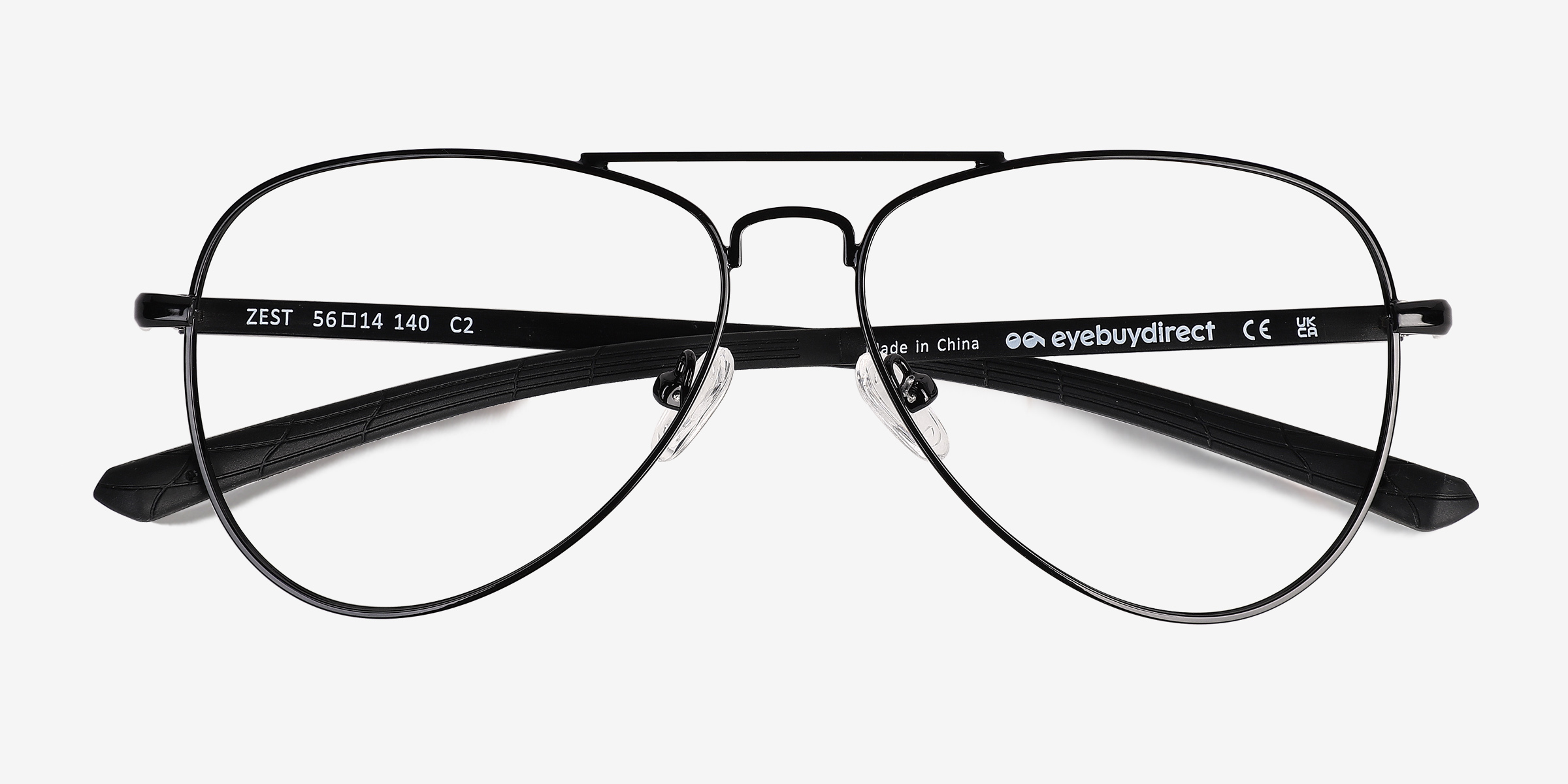 Zest Aviator Shiny Black Full Rim Eyeglasses | Eyebuydirect