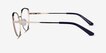 Delilah Shiny Gold Blue MetalEyeglass Frames from EyeBuyDirect, Side View