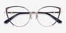 Delilah Shiny Gold Blue MetalEyeglass Frames from EyeBuyDirect, Closed View