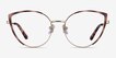 Delilah Matte Gold Tortoise MetalEyeglass Frames from EyeBuyDirect, Front View